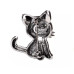 Segė Kačiukas sidabro spalvos; 3.3x2.4cm
