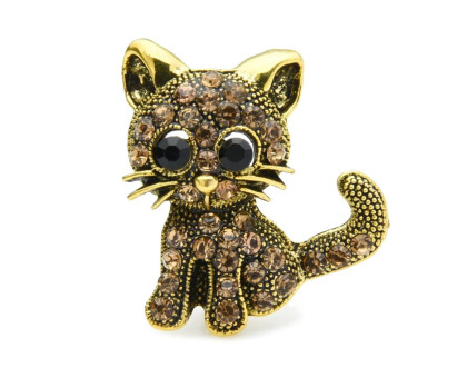 Segė Kačiukas aukso spalvos; 3.3x2.4cm