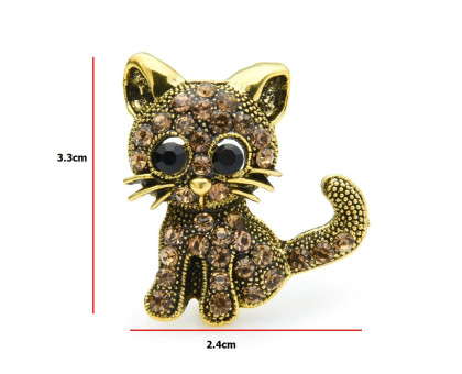 Segė Kačiukas aukso spalvos; 3.3x2.4cm