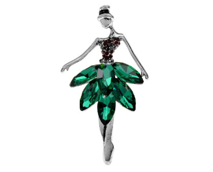 Segė Balerina Silver Green; 6.2x3.3cm