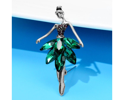 Segė Balerina Silver Green; 6.2x3.3cm
