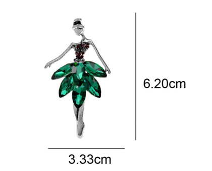 Segė Balerina Silver Green; 6.2x3.3cm