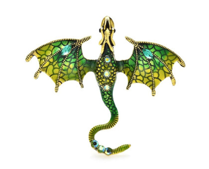 Segė Slibinas Dragon Green; 6.2x7cm