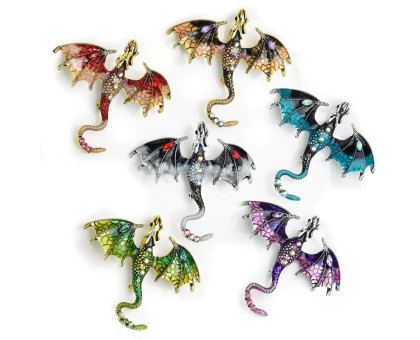 Segė Slibinas Dragon Green; 6.2x7cm