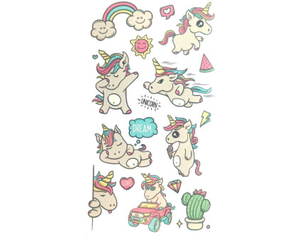 Laikina tatuiruotė Kids Mix E03; 12x7cm