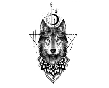 Laikina tatuiruotė Vilkas 133; 21x14cm