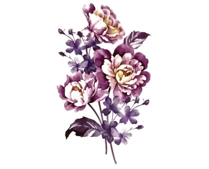 Laikina tatuiruotė Gėlės 004; 10x6cm