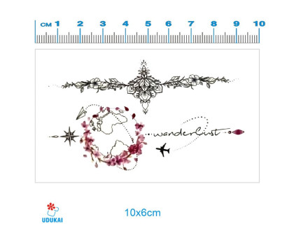 Laikina tatuiruotė Ornamentas 016; 10x6cm