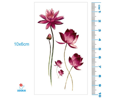 Laikina tatuiruotė Gėlės 020; 10x6cm