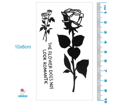 Laikina tatuiruotė Flower 034; 10x6cm