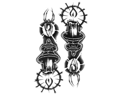 Laikina tatuiruotė Žvakės su voru 083; 10x6cm