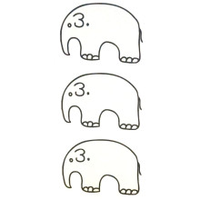 Laikina tatuiruotė Drambliukai 33032; 10x6cm