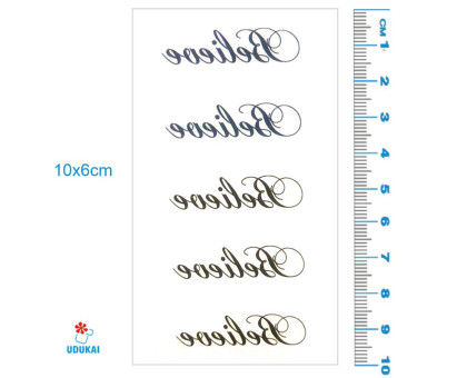 Laikina tatuiruotė Believe 33040; 10x6cm