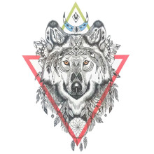 Laikina tatuiruotė Vilkas 8166; 19x12cm