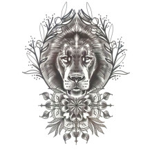 Laikina tatuiruotė Liūtas 8293; 19x12cm