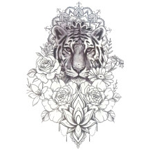 Laikina tatuiruotė Tigras 8305; 19x12cm