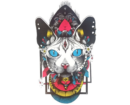 Laikina tatuiruotė Katinas 8351; 19x12cm