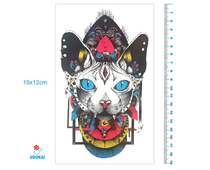 Laikina tatuiruotė Katinas 8351; 19x12cm