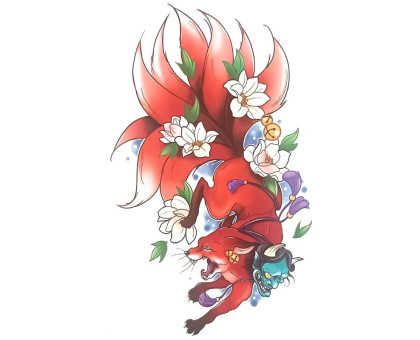 Laikina tatuiruotė Lapė 8353; 19x12cm