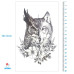 Laikina tatuiruotė Pelėda ir vilkas 8360; 19x12cm