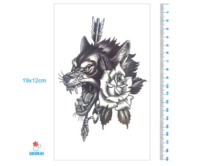 Laikina tatuiruotė Vilkas 8363; 19x12cm