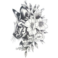 Laikina tatuiruotė Katinas laukinis 8363; 19x12cm