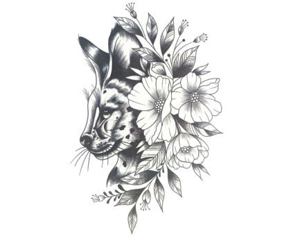 Laikina tatuiruotė Katinas laukinis 8363; 19x12cm