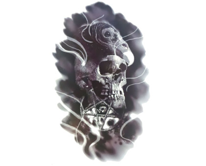 Laikina tatuiruotė Kaukolė 8370; 19x12cm