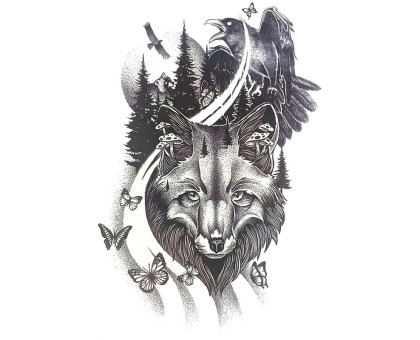 Laikina tatuiruotė Miško gyvūnai 8376; 19x12cm