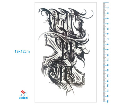 Laikina tatuiruotė Kryžius 8423; 19x12cm