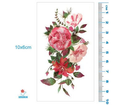 Laikina tatuiruotė Gėlės 82018; 10x6cm