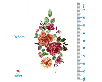 Laikina tatuiruotė Gėlės 82019; 10x6cm