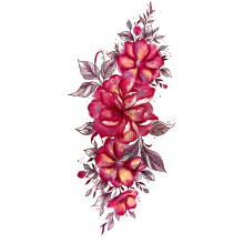 Laikina tatuiruotė Gėlės 82028; 10x6cm