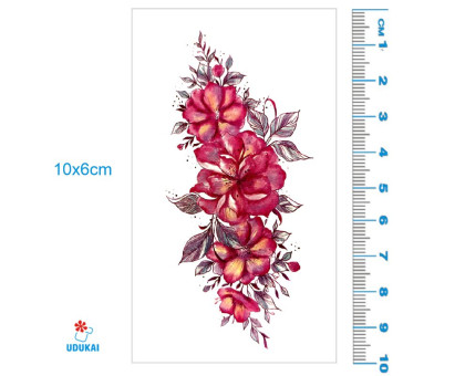 Laikina tatuiruotė Gėlės 82028; 10x6cm