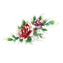 Laikina tatuiruotė Gėlės 82039; 10x6cm