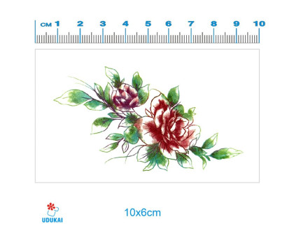 Laikina tatuiruotė Gėlės 82039; 10x6cm