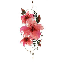 Laikina tatuiruotė Gėlės 82042; 10x6cm