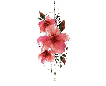 Laikina tatuiruotė Gėlės 82042; 10x6cm