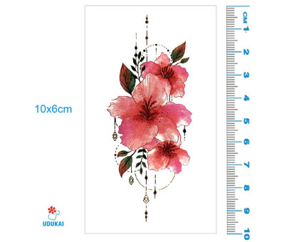 Laikina tatuiruotė Gėlės 82042; 10x6cm