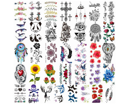 Laikina tatuiruotė MIX 10x6cm; 5vnt, 10vnt, 15vnt, 20vnt