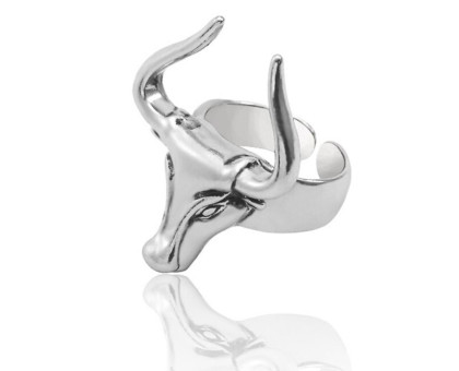 Žiedas Bulius sidabro spalvos; pritaikomo dydžio