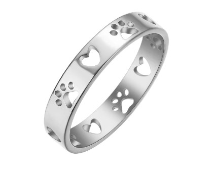 Žiedas Love my pet sidabro spalvos; 17.5 dydžio