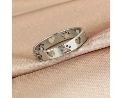 Žiedas Love my pet sidabro spalvos; 17.5 dydžio