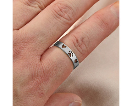 Žiedas Love my pet sidabro spalvos; 17.5 dydžio