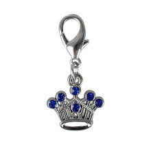 Pakabukas antkakliui Karūna su mėlynais kristalais; 2x2cm