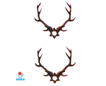 Laikina tatuiruotė Ragai SYA001; 6x5cm