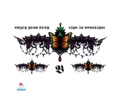 Laikina tatuiruotė Ornamentas-BC004; 24x13cm