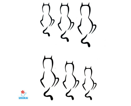 Laikina tatuiruotė Katinai-HC033; 10x6cm