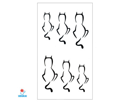 Laikina tatuiruotė Katinai-HC033; 10x6cm