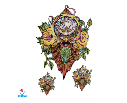 Laikina tatuiruotė Pelėdos HC2021; 19x12cm